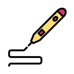 Pen Plastic Printer Filled Outline Icon