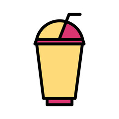 Takeaway Cup Glass Filled Outline Icon