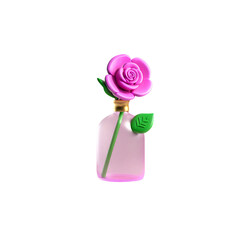 pink rose in a glass vase