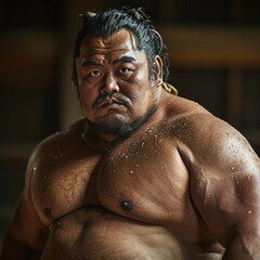 Fototapeta na wymiar Capturing the Essence: A Visual Exploration of Jav Sumo, Reflecting Tradition, Strength, and the Rich Tapestry of Sumo Wrestling Culture.