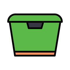 Box Container Plastic Filled Outline Icon
