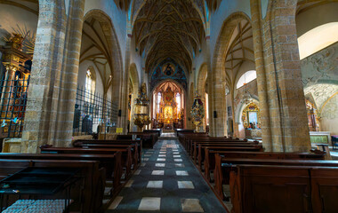 Fototapeta na wymiar Inside the cathedral, Maria Saal, Carinthia