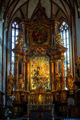 Fototapeta na wymiar Detail of the altar in Maria Saal Cathedral