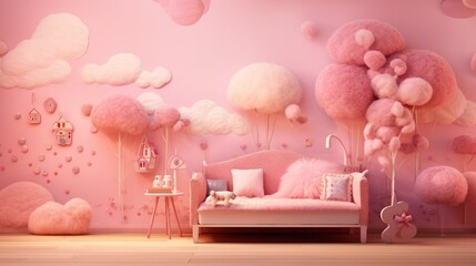 A whimsical and playful pink background, infused with a sense of joy and warmth, creating a delightful and visually engaging scene.