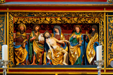 Naklejka premium Wood carving in Maria Saal Cathedral