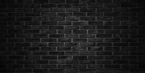 Fototapeten Black brick wall backgrounds, brick room, interior textures, wall background.  © Александр Розов