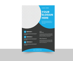 Corporate business flyer template design set with blue, Geometric shape Flyer
