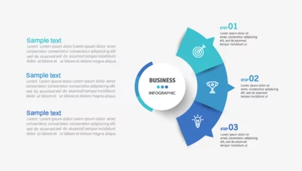 Foto op Plexiglas Modern business infographic template with 3 options or steps © andreyorb