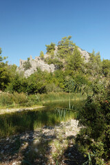 Ancient ruins Olympos city in CIrali, Antalya provence, Turkey