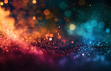 Cosmic Celebration: A mesmerizing array of particles dance in a kaleidoscope of colors, evoking the wonder of a galaxy.