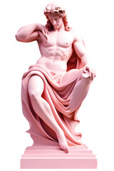 An abstract Sculpture of greek deity on white colors background