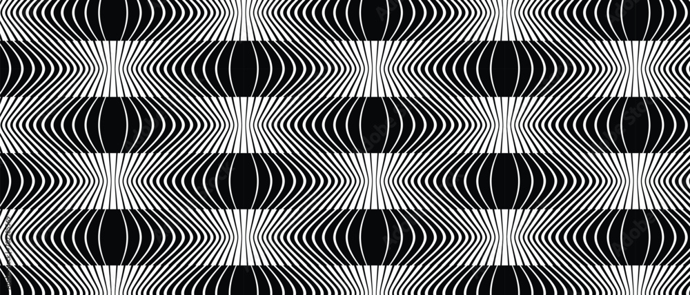 Poster abstract monochrome geometric seamless pattern.