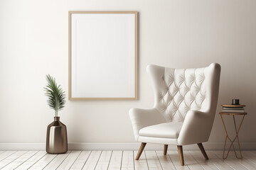 Frame mockup, white chair