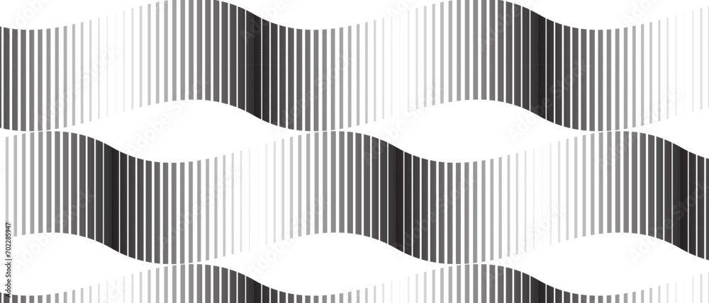 Poster abstract monochrome geometric gradient wave line.