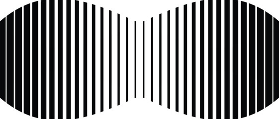 abstract monochrome geometric black thin to thick wave line pattern. - obrazy, fototapety, plakaty