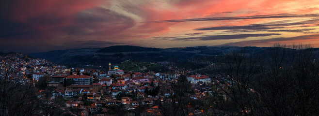 VELIKO TARNOVO, BULGARIA - May 15, 2023, beautiful view, and sunset in Veliko Tarnovo