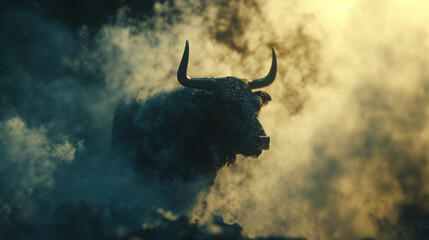 Obraz na płótnie Canvas bull in the sky