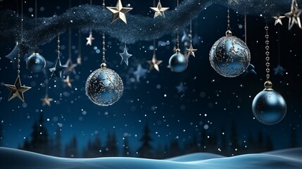 christmas tree and snowflakes