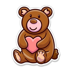 Free vector, Valentine's themed stickers, love teddy bears