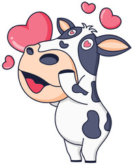 Valentine theme cow