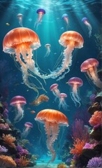 Fototapeta na wymiar crowned sea jelly