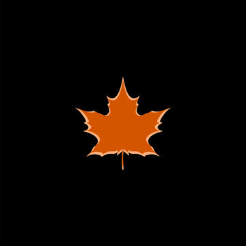  Maple leaf icon  isolated on black background  