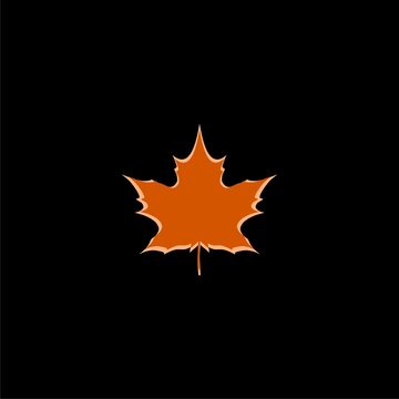 Maple leaf icon  isolated on black background  