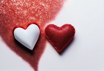Fototapeta premium white and red heart