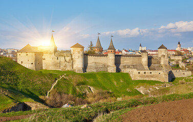 Old Castle medieval castle town of Kamenetz-Podolsk, Ukraine is one of the historical monuments.