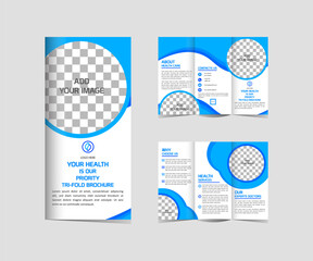 Healthcare Tri Fold Brochure Template editable and resizable