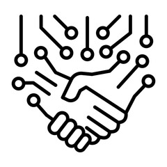 biomedical prosthesis circumventing concept, Regenerative Therapy vector line icon design, predictive modeling or adaptive control symbol, artificial intelligence  sign, neural circuit  illustration