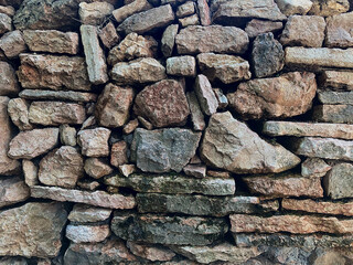 Background of stone wall texture Closeup Selective focus