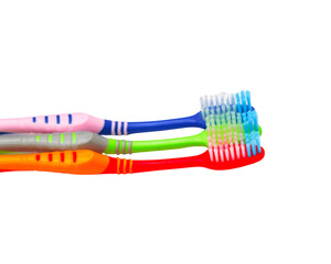 Bright toothbrushes isolated on a white background.png