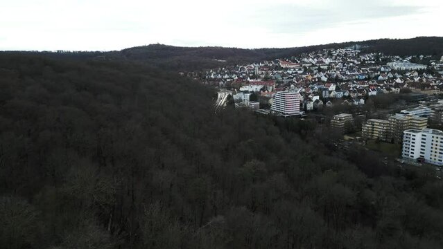 Flug &uuml;ber dem Kr&auml;herwald, Richtung Stuttgart-Botnang.