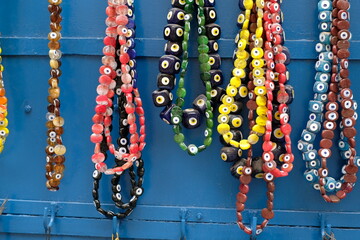 colorful jewelry on the Turkish bazar