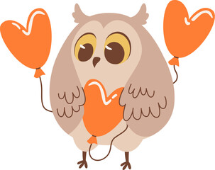 Owl With Balloons