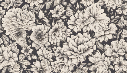 Hand Drawn Seamless Floral Pattern Vector