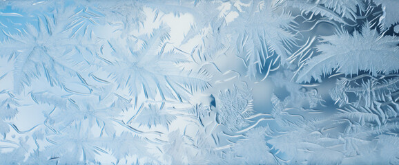 frozen window, frost on the glass, frosty window pattern 