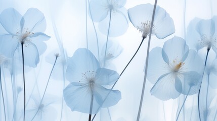 A bunch of blue flowers in a field