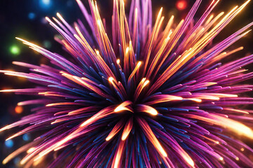 Fireworks lit up with beautiful colors colorful fireworks