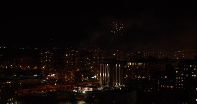 New Year eve firework in city