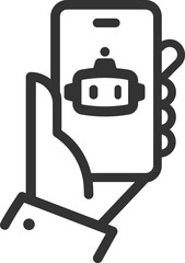 Artificial intelligence black icon