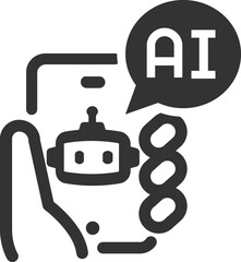 Artificial intelligence black icon