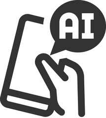 Artificial intelligence black icon