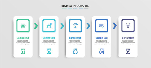 Obraz premium Infographic template with 5 options or steps. Can be used for workflow layout, diagram, annual report, web design 