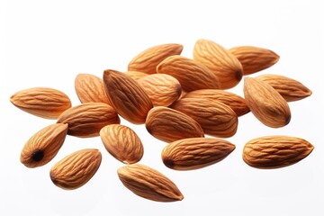 flying almond isolated white background