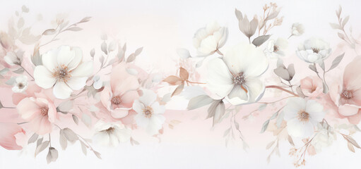 Spring blossom card wedding flower background vintage floral background illustration pink summer design watercolor