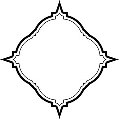 Obraz premium Islamic Amblem Design double lines Black Stroke silhouettes Design pictogram symbol visual illustration