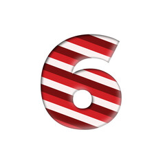 The number six, technological flat design for your unique elements design in New Year's and candy color. On a transparent background. 6 calendar holiday number. png