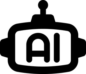 Obraz premium Artificial intelligence black icon, AI icon